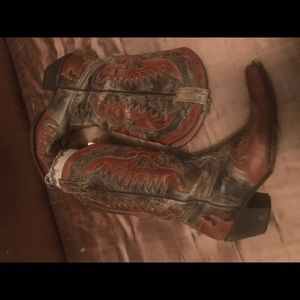 Stetson Brown & Black Steel Toe Cowboy Boots